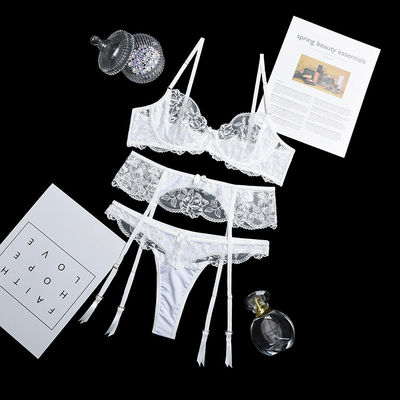 Nighty Lace Mesh Lingerie Hollow Sexy Floral Embroidery Lingerie