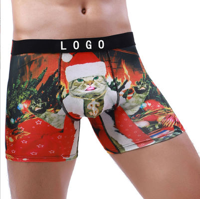 S-3XL Comfortable Mens Boxer Shorts Polyester Printing Patterns Gym Boxer Shorts