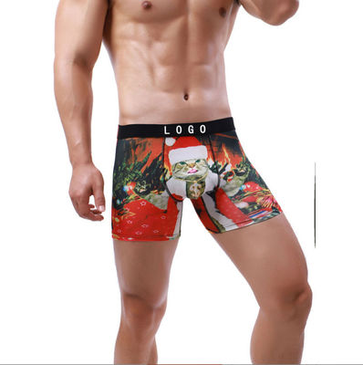 S-3XL Comfortable Mens Boxer Shorts Polyester Printing Patterns Gym Boxer Shorts